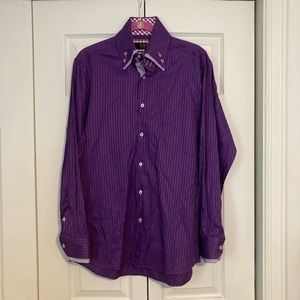 COOGI Classic Men’s Button Down Long Sleeve Shirt with Double Collar and Cuff